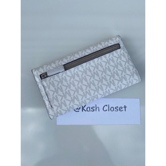 Michael kors trifold wallet Large card case wallet MK signature bright white - Picture 3 of 5